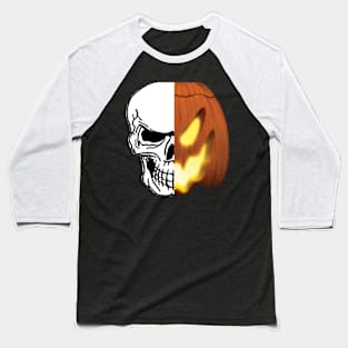 skull and pumpkin face Baseball T-Shirt